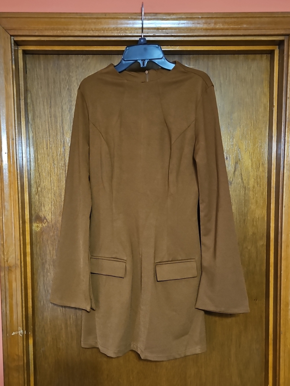 Casual Autumn Mini Dress Long Sleeze Womens XL